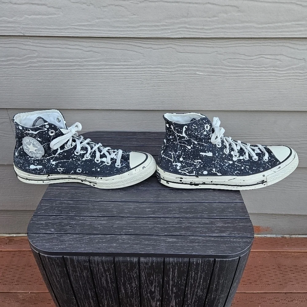 Converse Chuck 70 High Archive Paint Splatter x Black White 8.5 -10.5 Hi A01171C - Picture 8 of 16